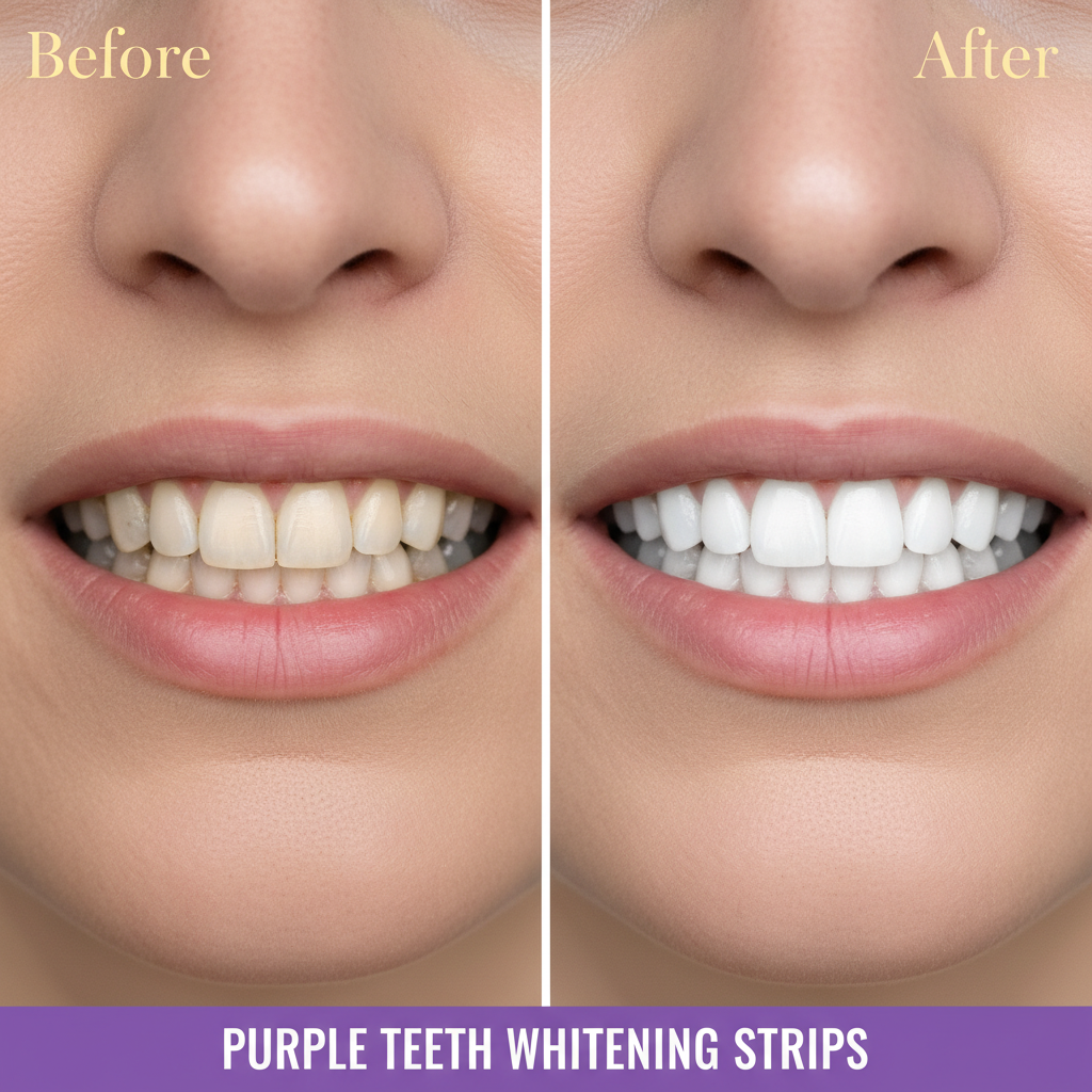 Purple Teeth Whitening Strips Brighten Tooth Remove Plaque Stain Cleaning Oral Hygiene Reduce Sensitivity Bleaching Dental Tools